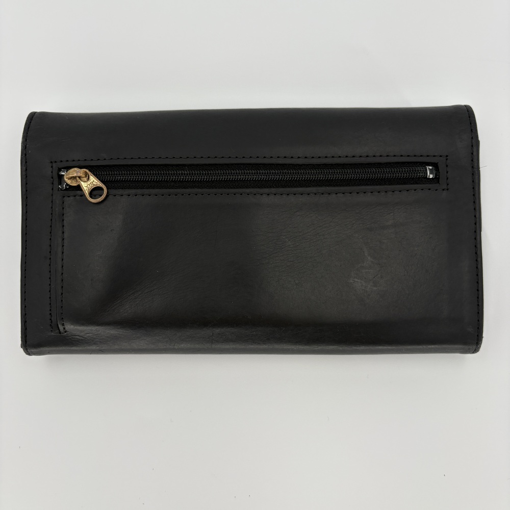 Vintage Coach Black Glove Tanned Leather Trifold Long Wallet Organizer - Picture 12 of 12
